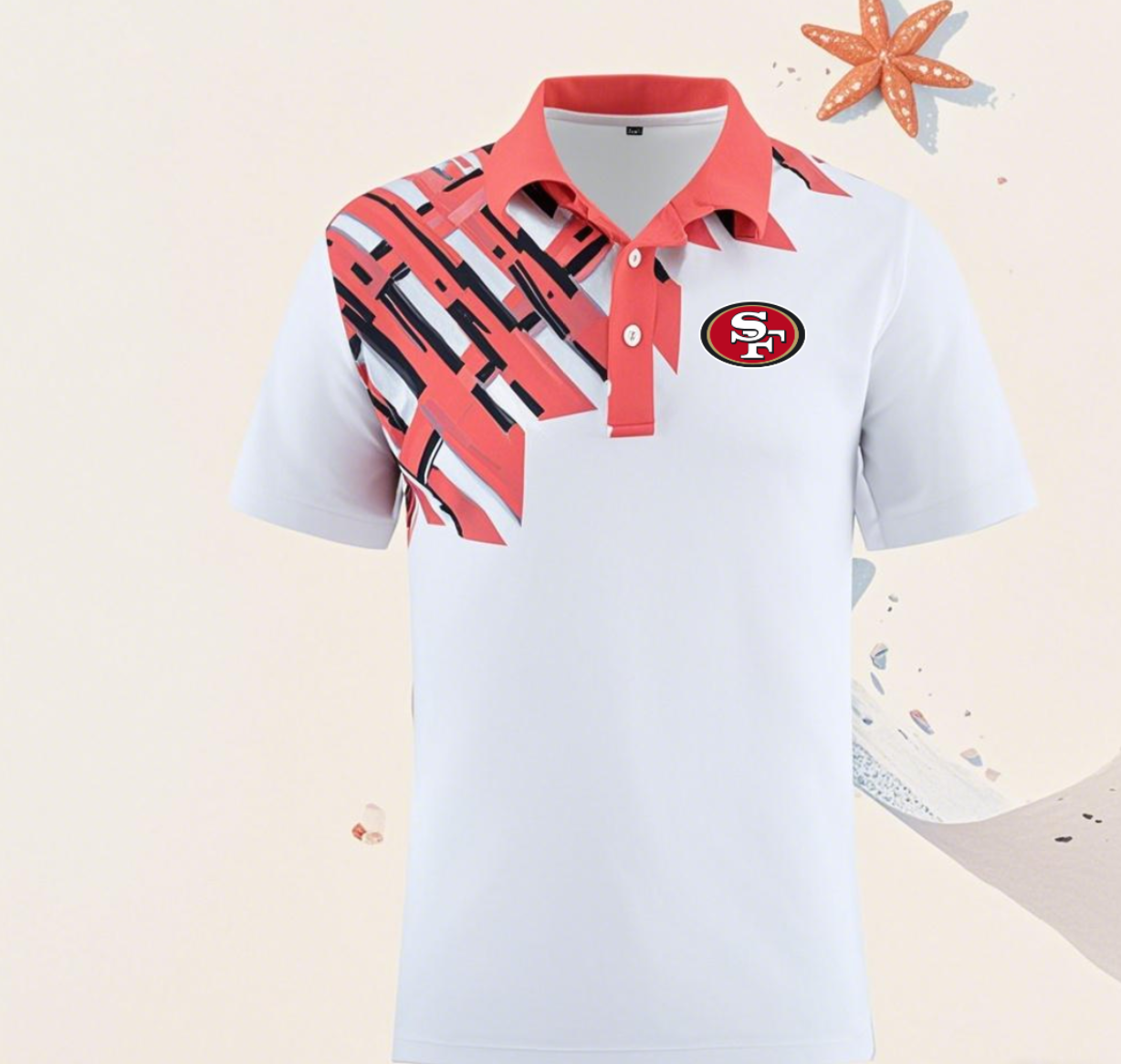 San Francisco 49ers white 19 Men 2025 NFL polo T shirt